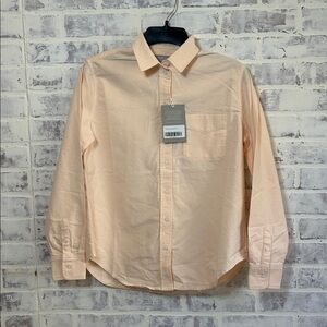 Everlane Women’s Relaxed Oxford Shirt Apricot 100% Organic Cotton Minimalist NWT